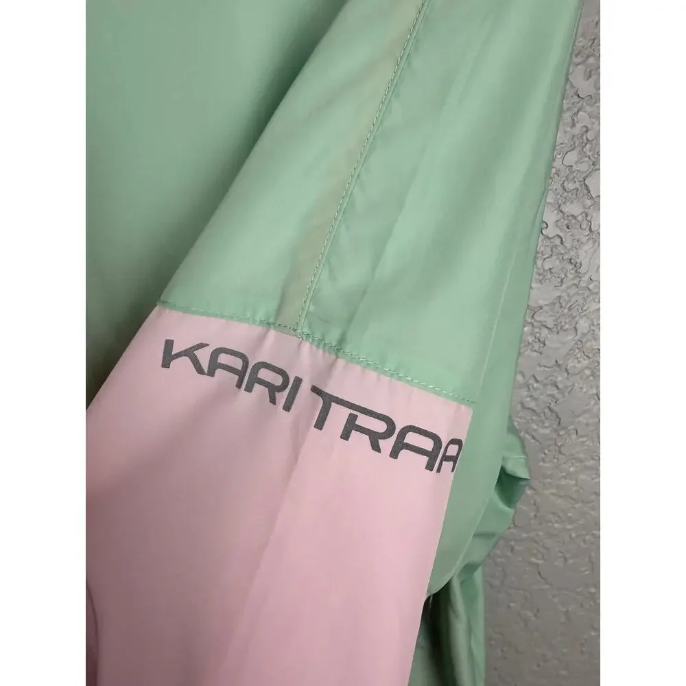 Kari Traa Silje Jacket Mint Light Green Windbreaker Full Zip Outdoor Hooded S